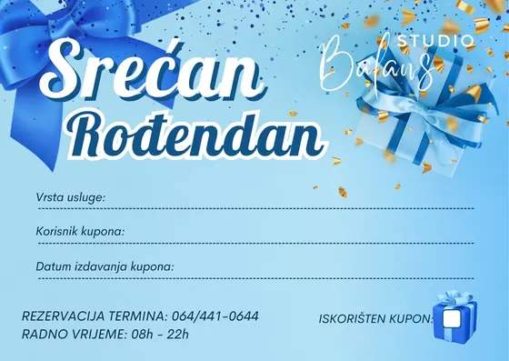 Poklon bon Studio Balans – dizajn birthday blue 560 Poklon bon Studio Balans – dizajn birthday blue 560