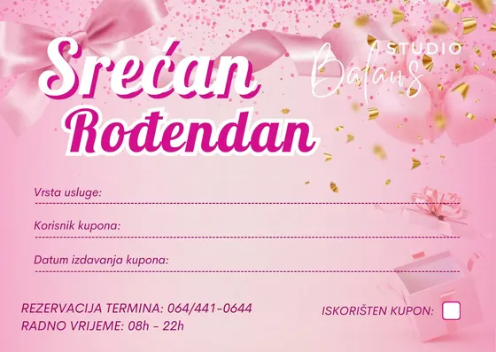 Poklon bon Studio Balans – dizajn birthday confetti 560 Poklon bon Studio Balans – dizajn birthday confetti 560