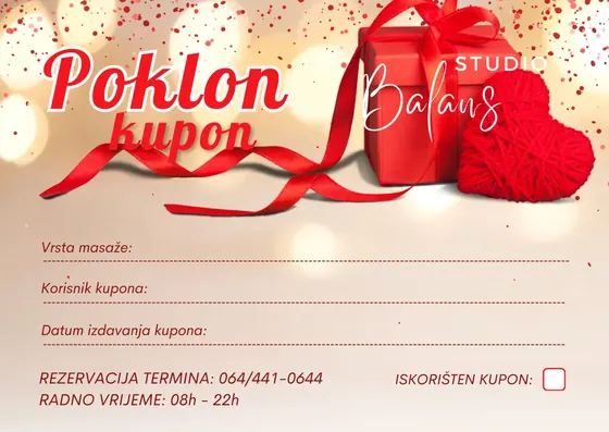 Poklon bon Studio Balans – dizajn gift red 560 Poklon bon Studio Balans – dizajn gift red 560