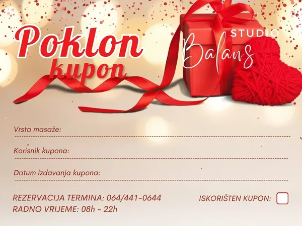 Poklon kupon – poklonite masažu