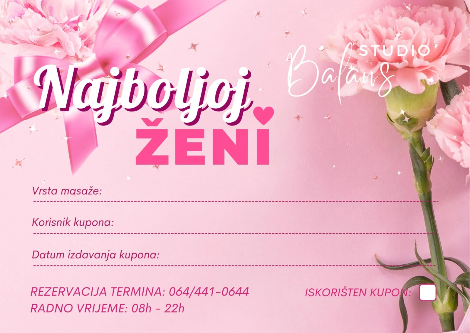 Poklon bon Studio Balans – dizajn wife pink Poklon bon Studio Balans – dizajn wife pink